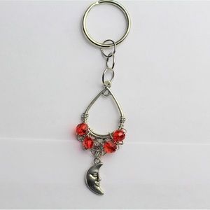 Handmade crescent moon key chain